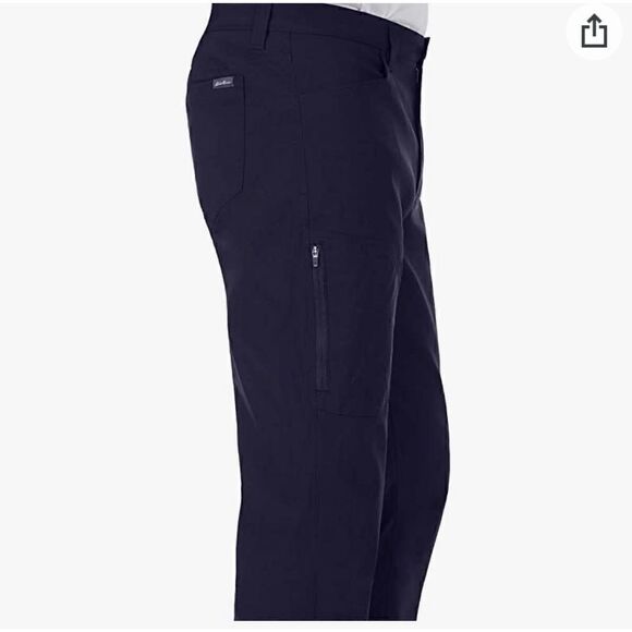 Men's Eddie Bauer 2-Way Stretch Soft Fleece Lined Tech Cargo Pant w/Pockets - Picture 4 of 8